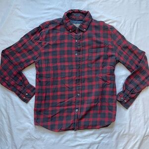 Men's Red and Black Flannel Shirt